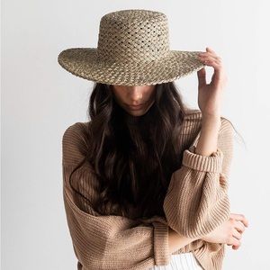Gigi Pip Seabreeze Wide Brim Seagrass Natural Straw Boater Hat for Women